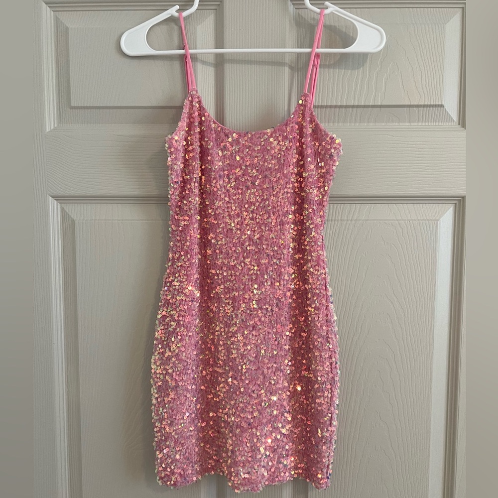 Lucy in the sky pink sequin dress
